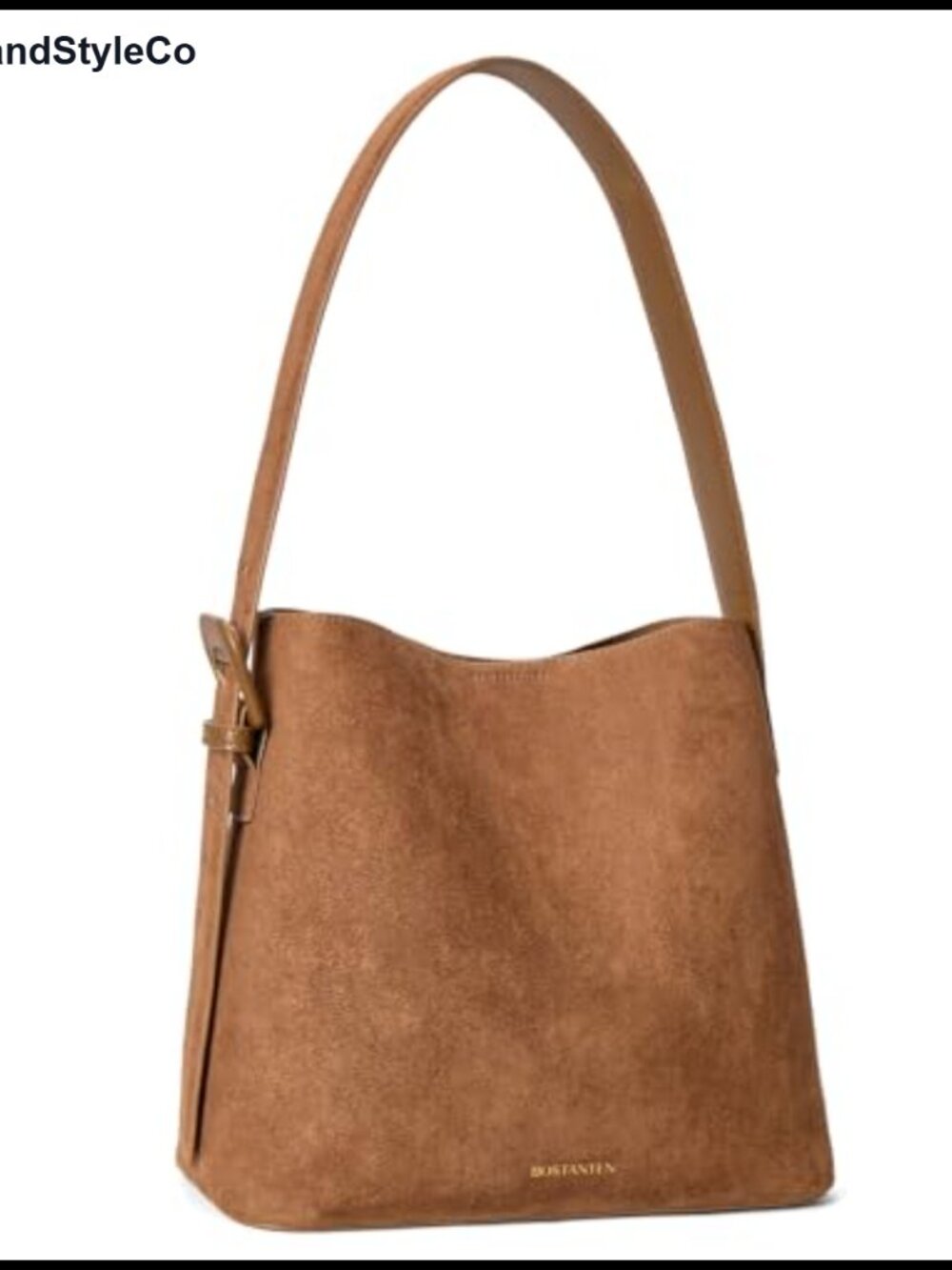 Vegan Suede Bucket Bag with Adjustable Strap | Shoulder Hobo Purse | Work Travel